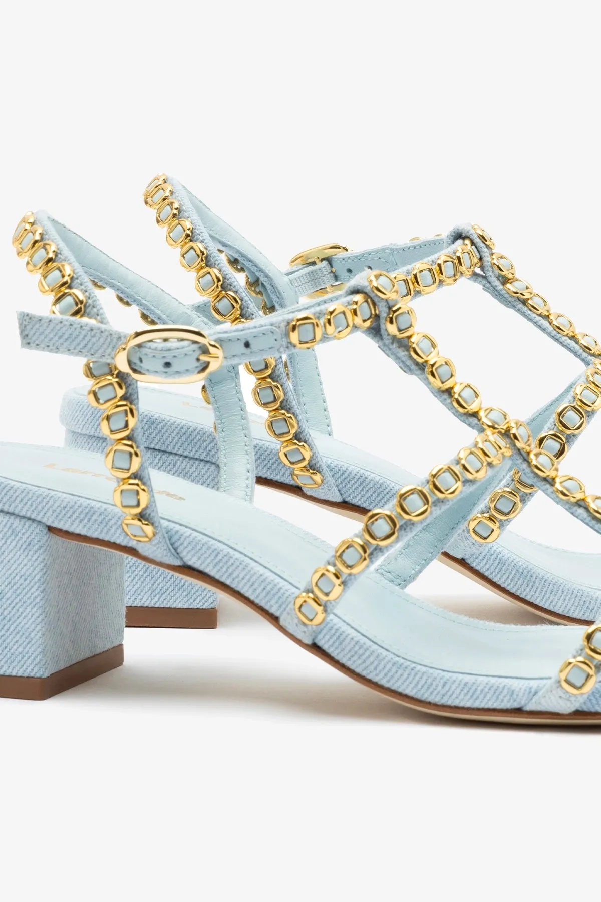 Milanina Block Sandal In Maya Denim