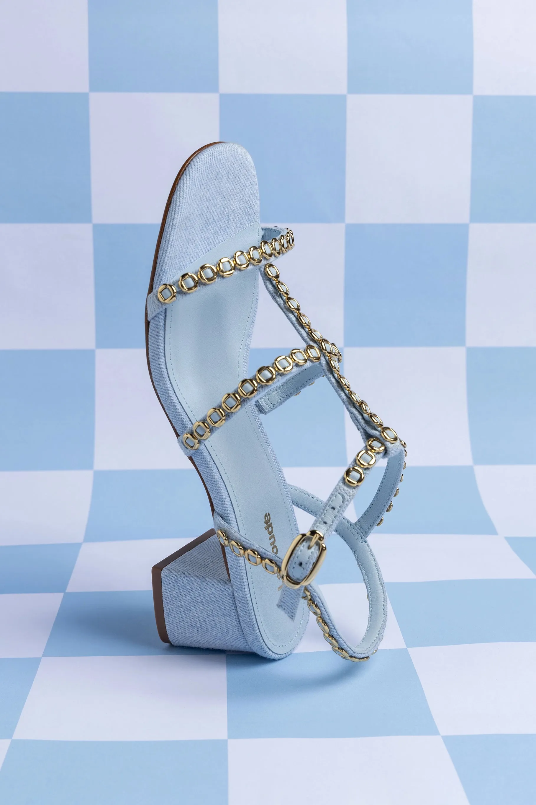 Milanina Block Sandal In Maya Denim