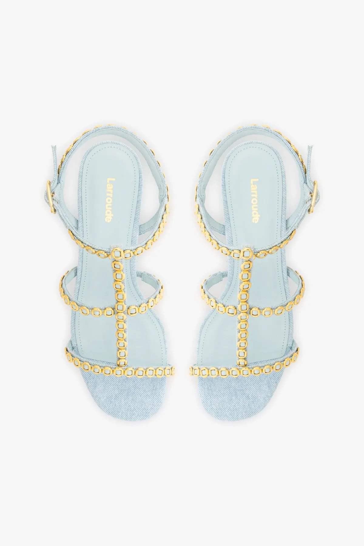 Milanina Block Sandal In Maya Denim