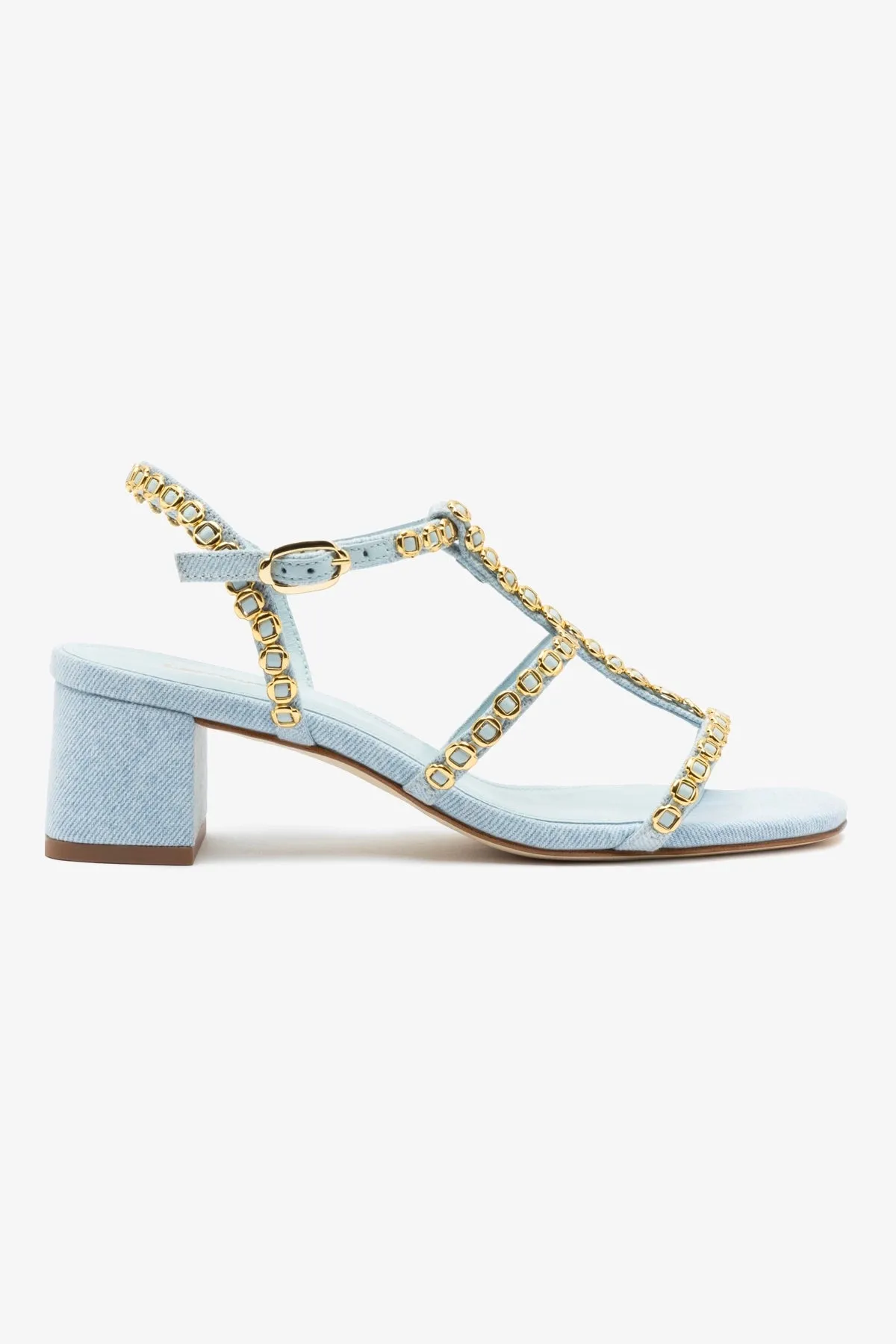 Milanina Block Sandal In Maya Denim