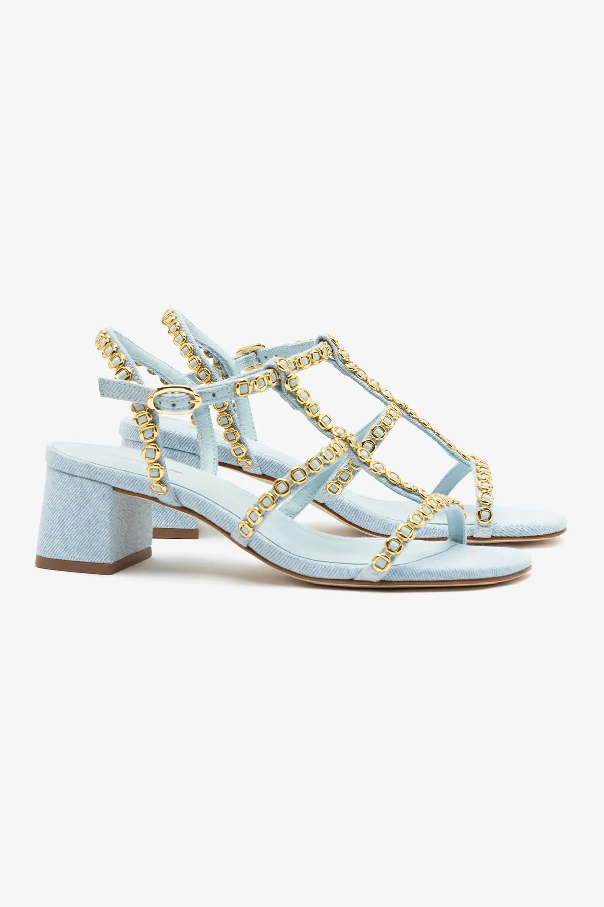 Milanina Block Sandal In Maya Denim
