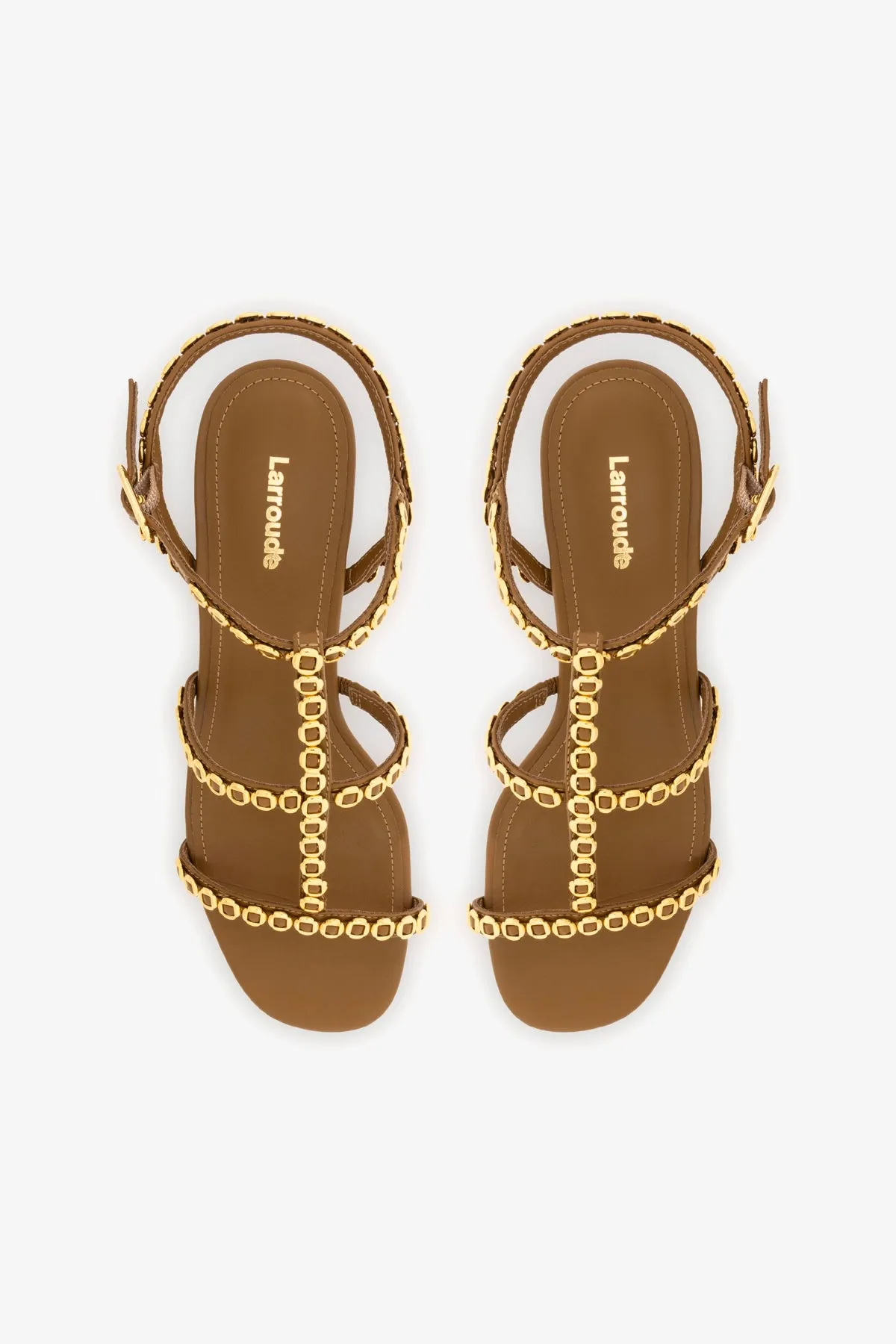 Milanina Block Sandal In Russet Leather