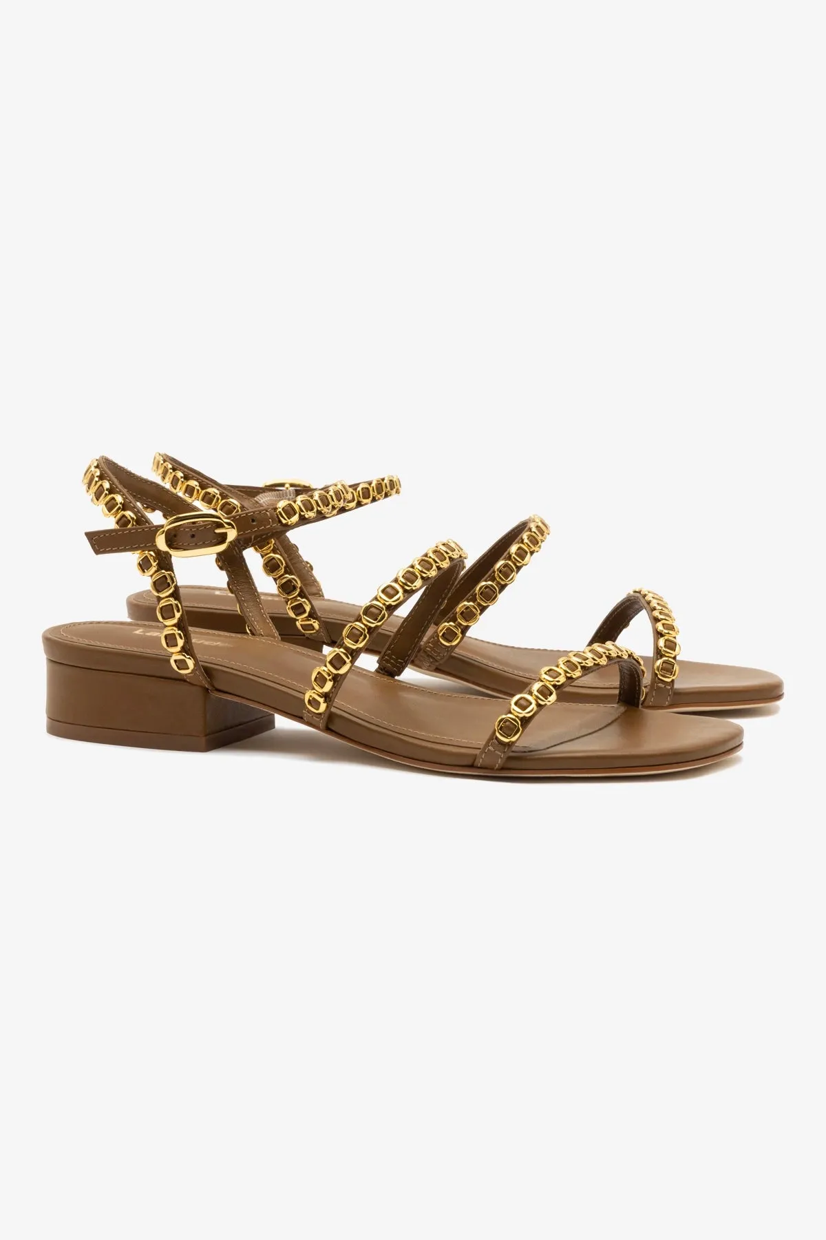 Milanina Flat Sandal In Russet Leather