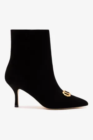 Mini Kate Boot In Black Suede and Daisy Accent