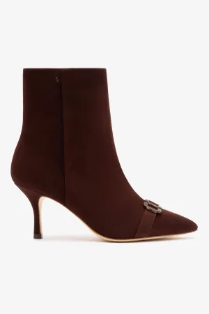 Mini Kate Boot In Brown Suede and Daisy Accent