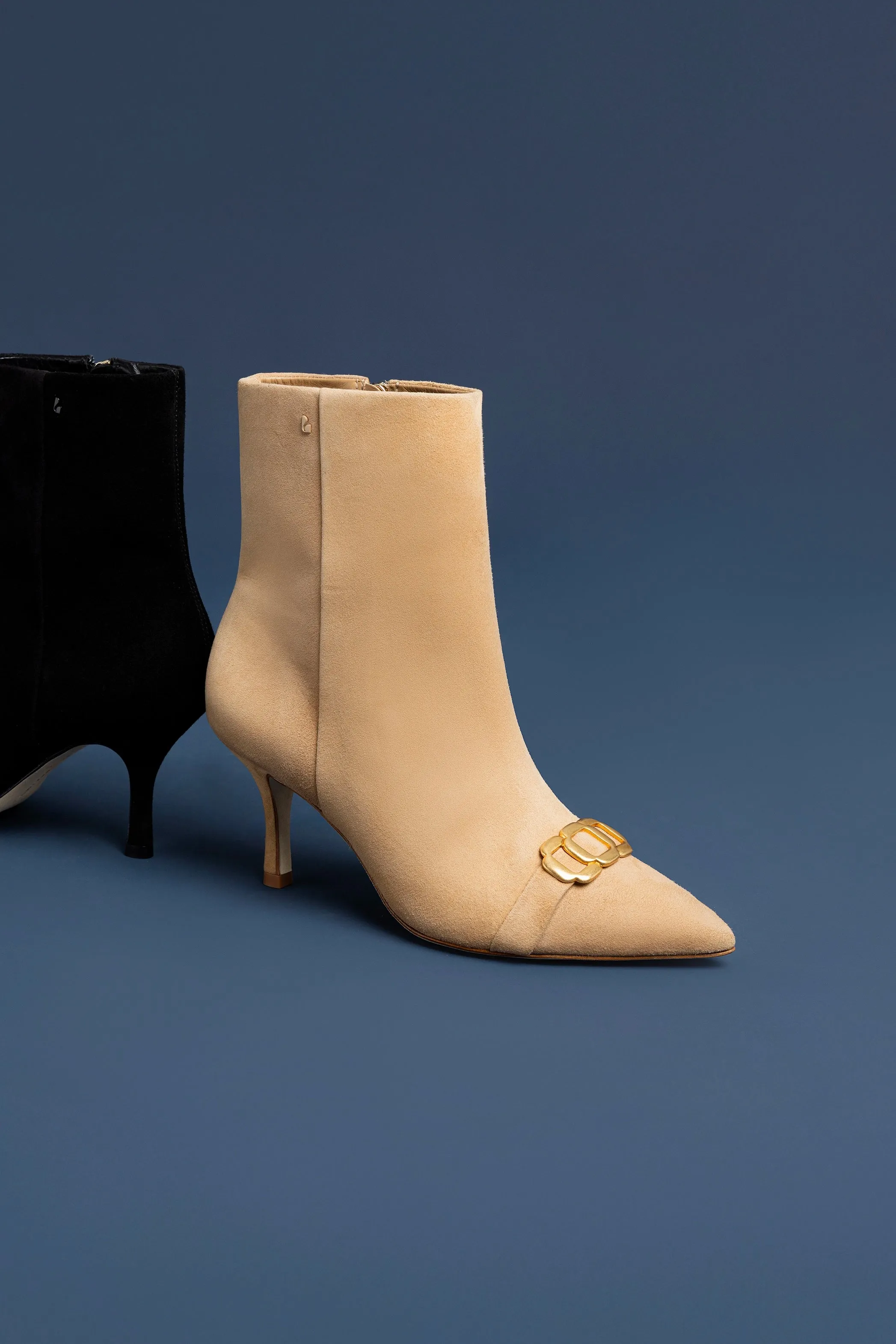 Mini Kate Boot In Peanut Suede and Daisy Accent