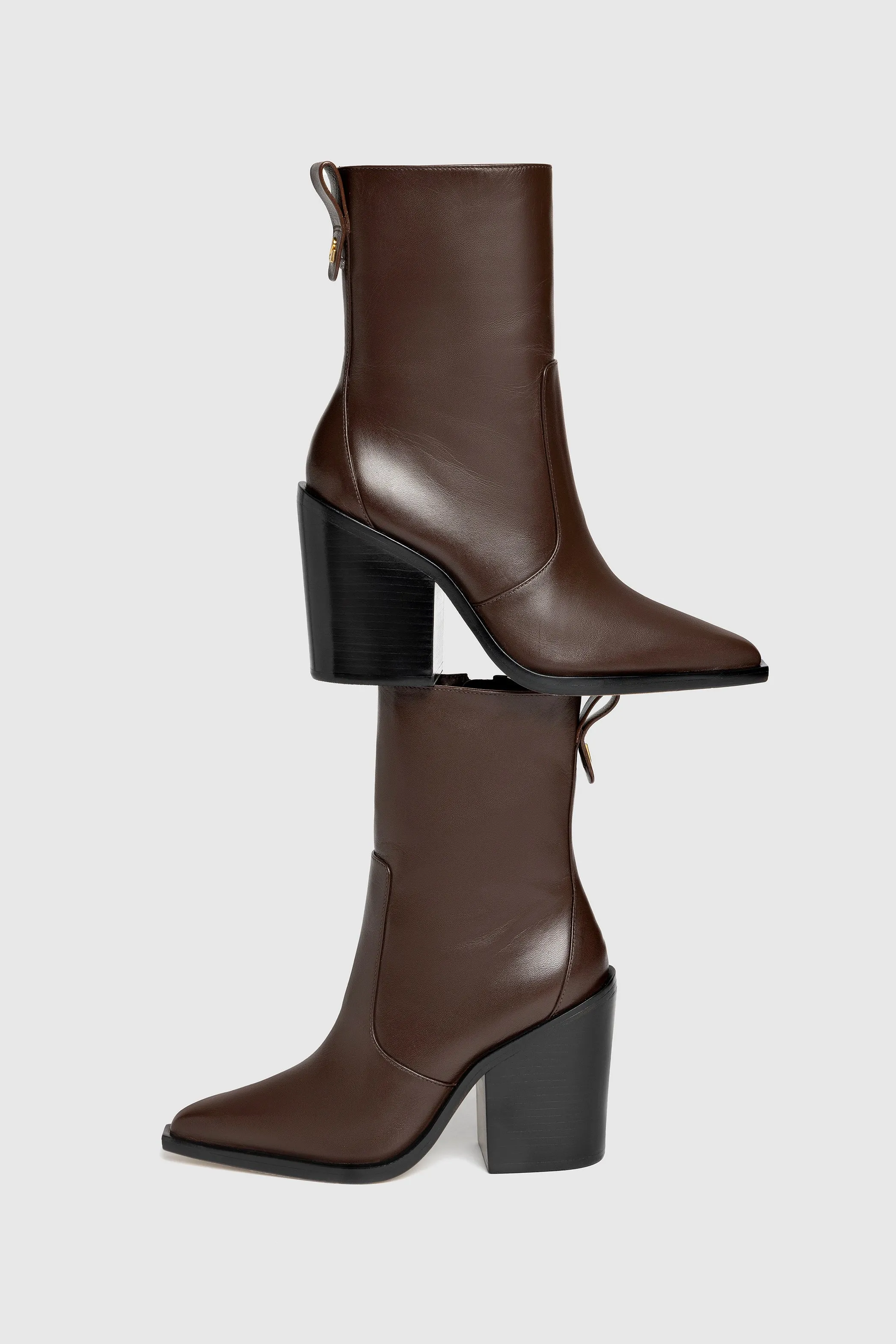 Mini Ricky Boot In Brown Shadow Leather
