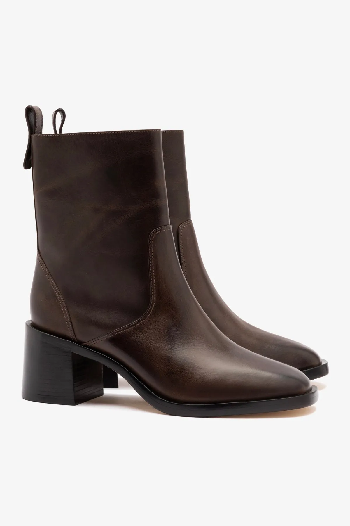 Mini Ricky Boot In Brown Shadow Leather