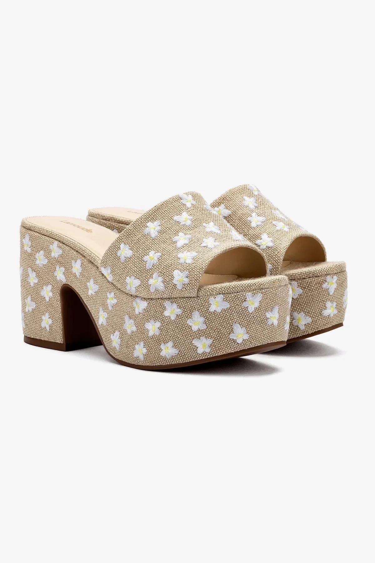 Miso Platform Sandal In Raw Linen