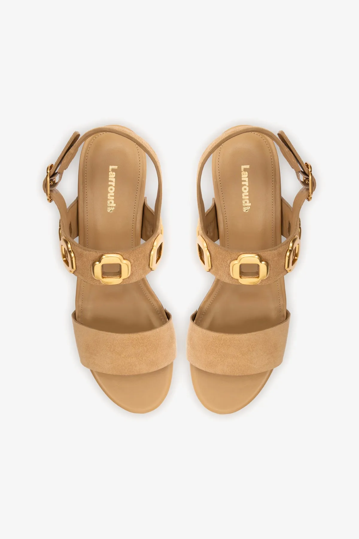 Miso Wooden Platform Sandal In Peanut Suede