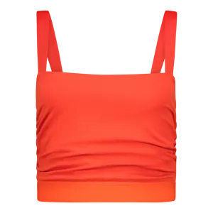 NADIA TANGERINE SQUARE NECK CROPPED TOP