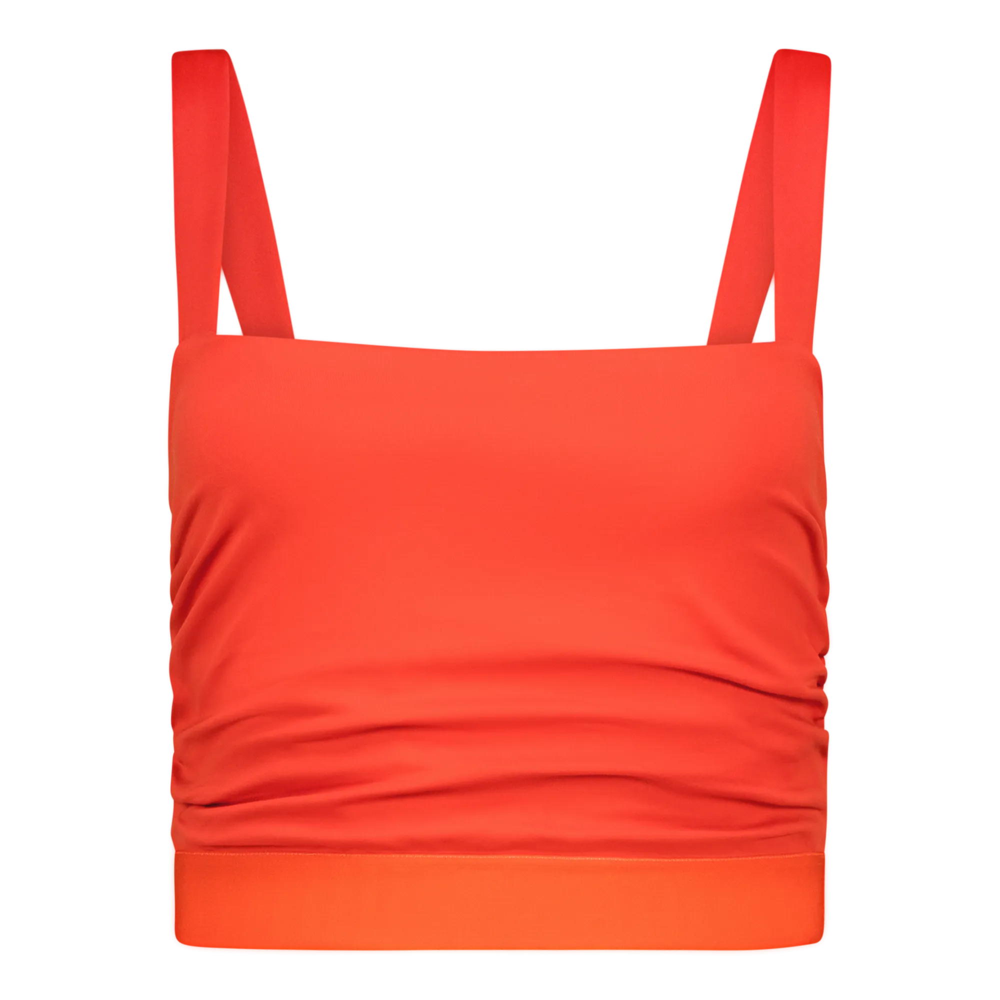 NADIA TANGERINE SQUARE NECK CROPPED TOP