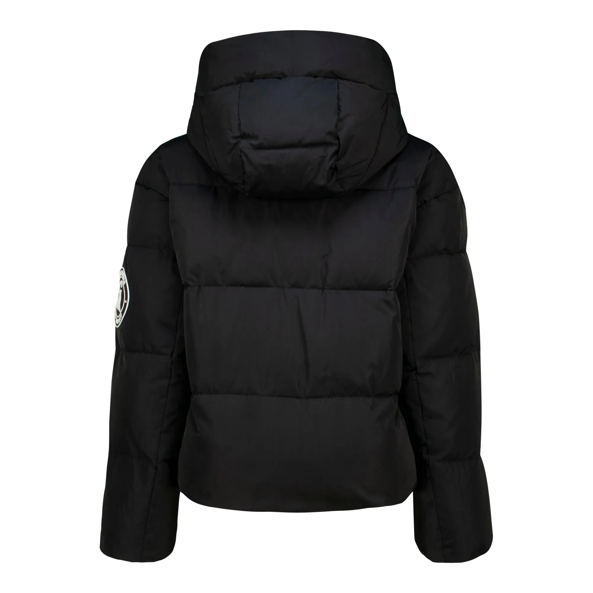 NASH BLACK CROPPED PUFFER WITH DETACHABLE HOOD