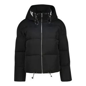 NASH BLACK CROPPED PUFFER WITH DETACHABLE HOOD