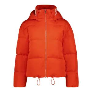 NASH TANGERINE CROPPED PUFFER WITH DETACHABLE HOOD