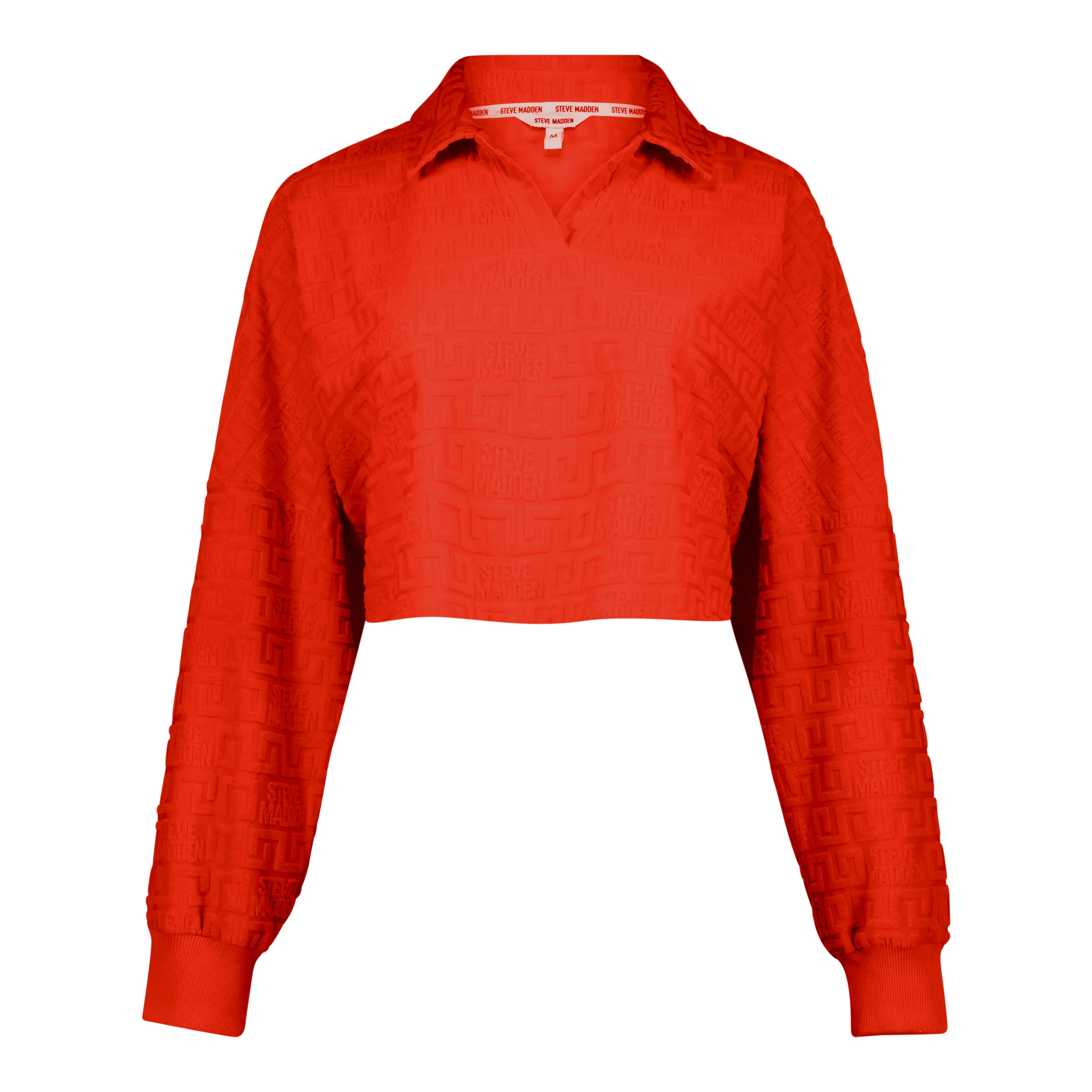NATARA TANGERINE COLLARED TOP WITH EMBOSSED LOGO