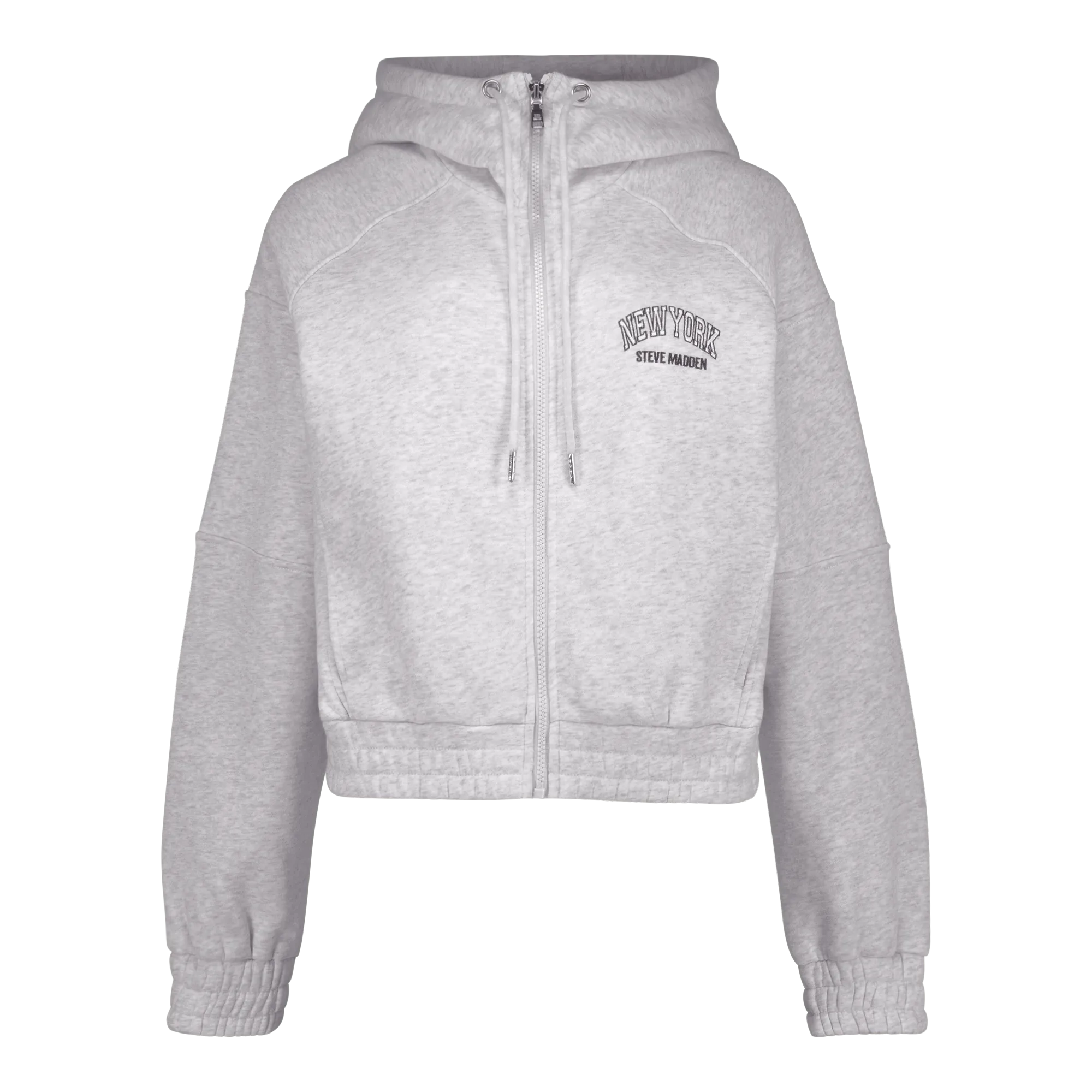 NOLA GREY MELANGE FLEECE HOODED SWEAT