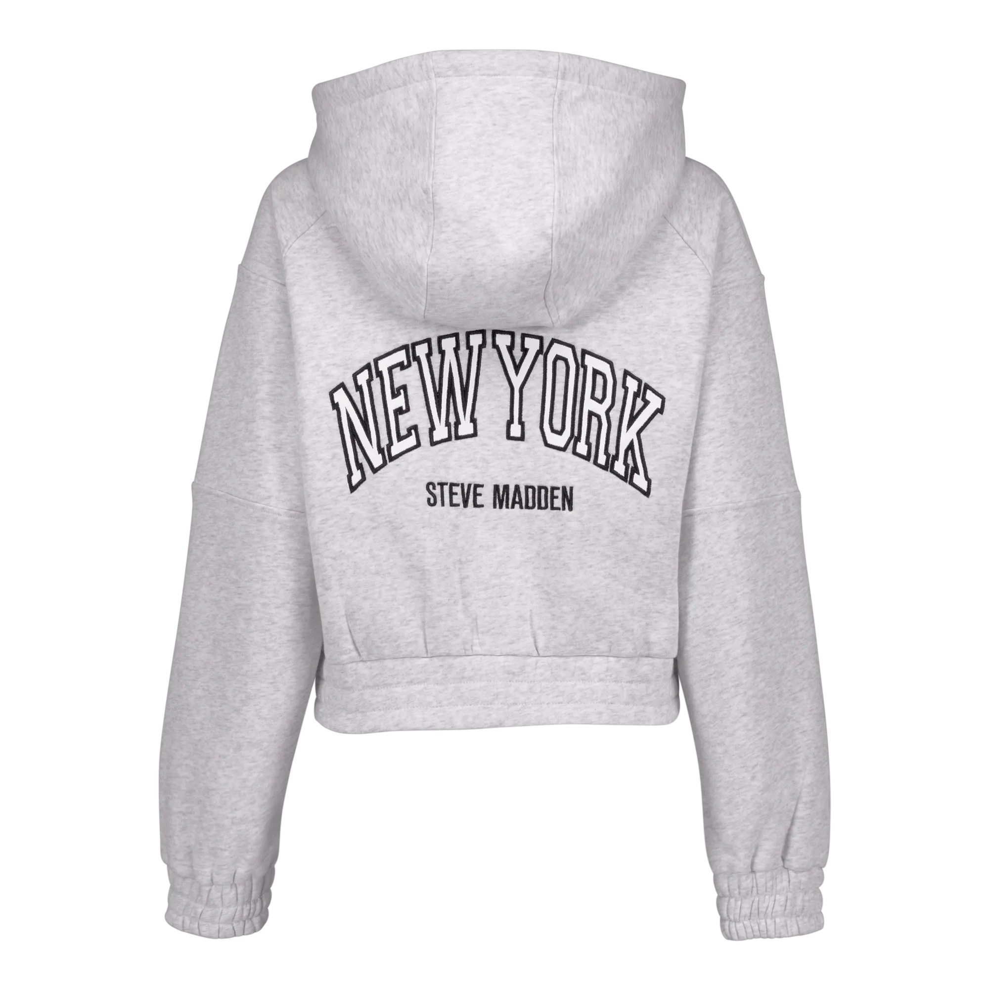 NOLA GREY MELANGE FLEECE HOODED SWEAT