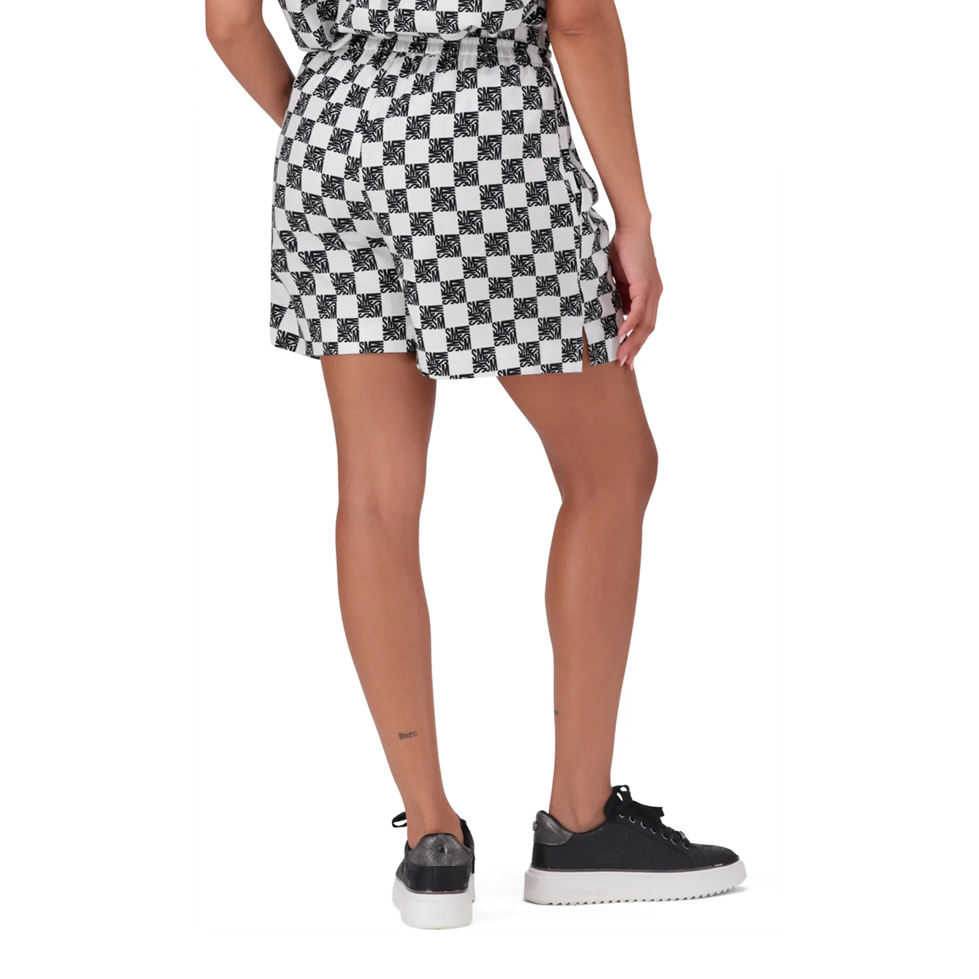 NOVA BLACK WHITE ALLOVER PRINTED SHORTS