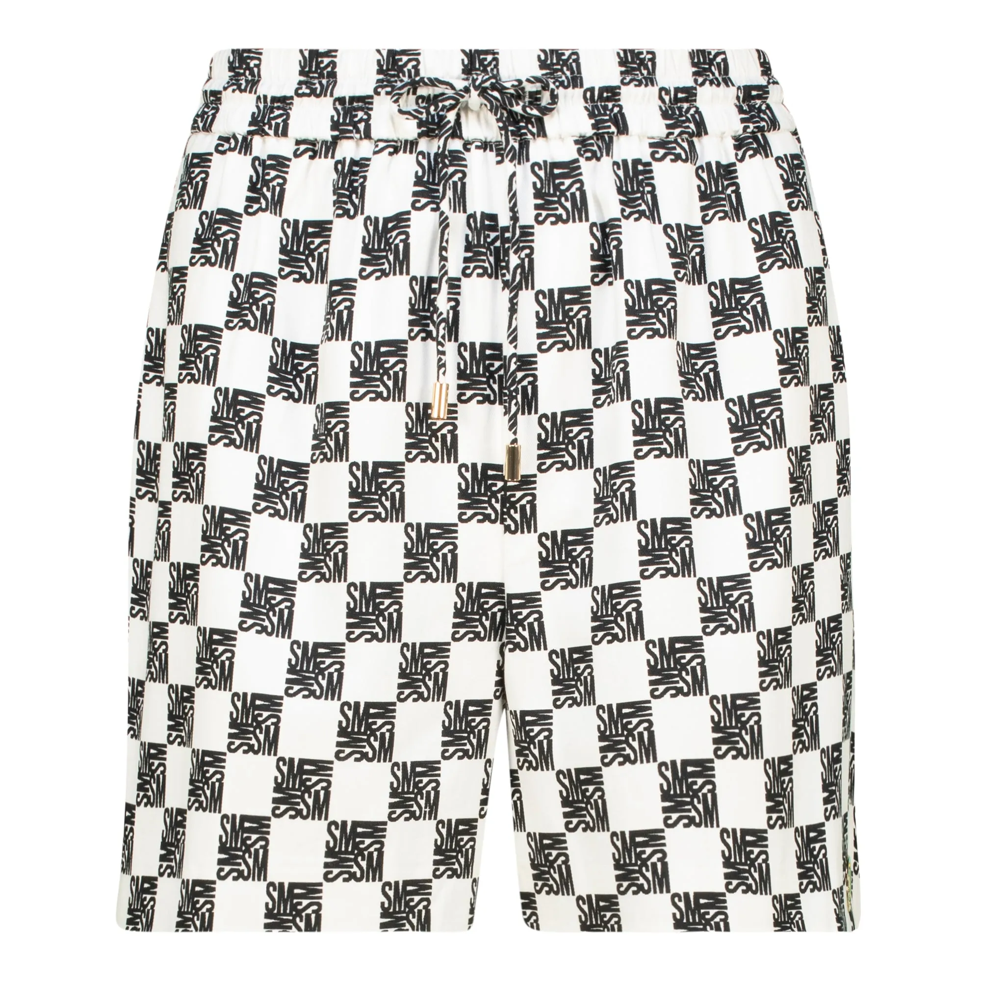 NOVA BLACK WHITE ALLOVER PRINTED SHORTS
