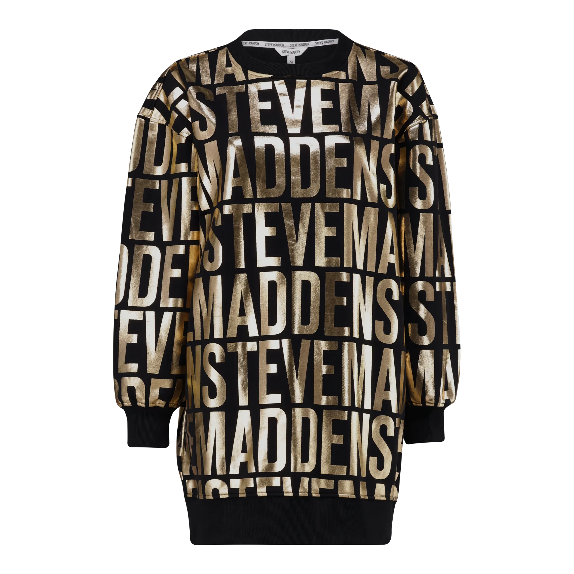 NTOMZ BLACK GOLD OVERISZED SWEAT DRESS