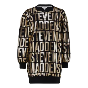 NTOMZ BLACK GOLD OVERISZED SWEAT DRESS