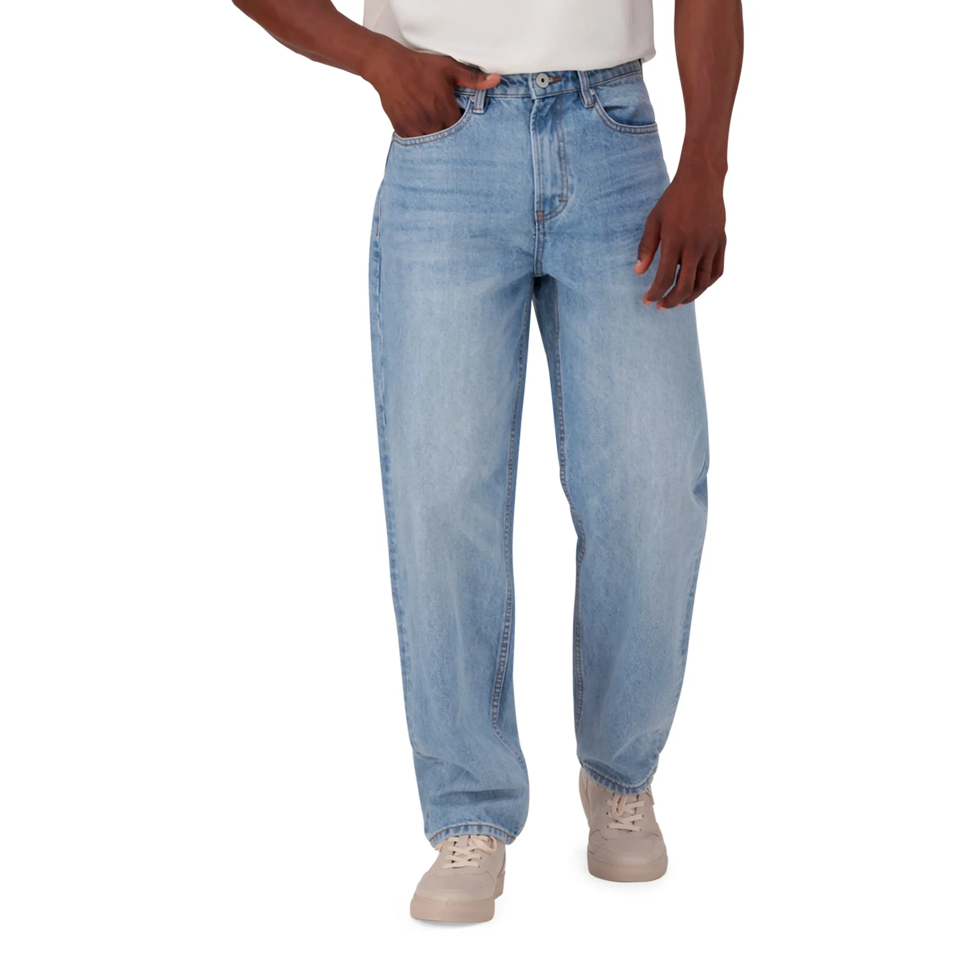 OSCAR MID BLUE STRAIGHT FIT MID WASH JEANS