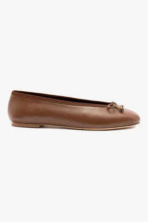 Pavlova Ballet Flat In Burnt Umber Leather
