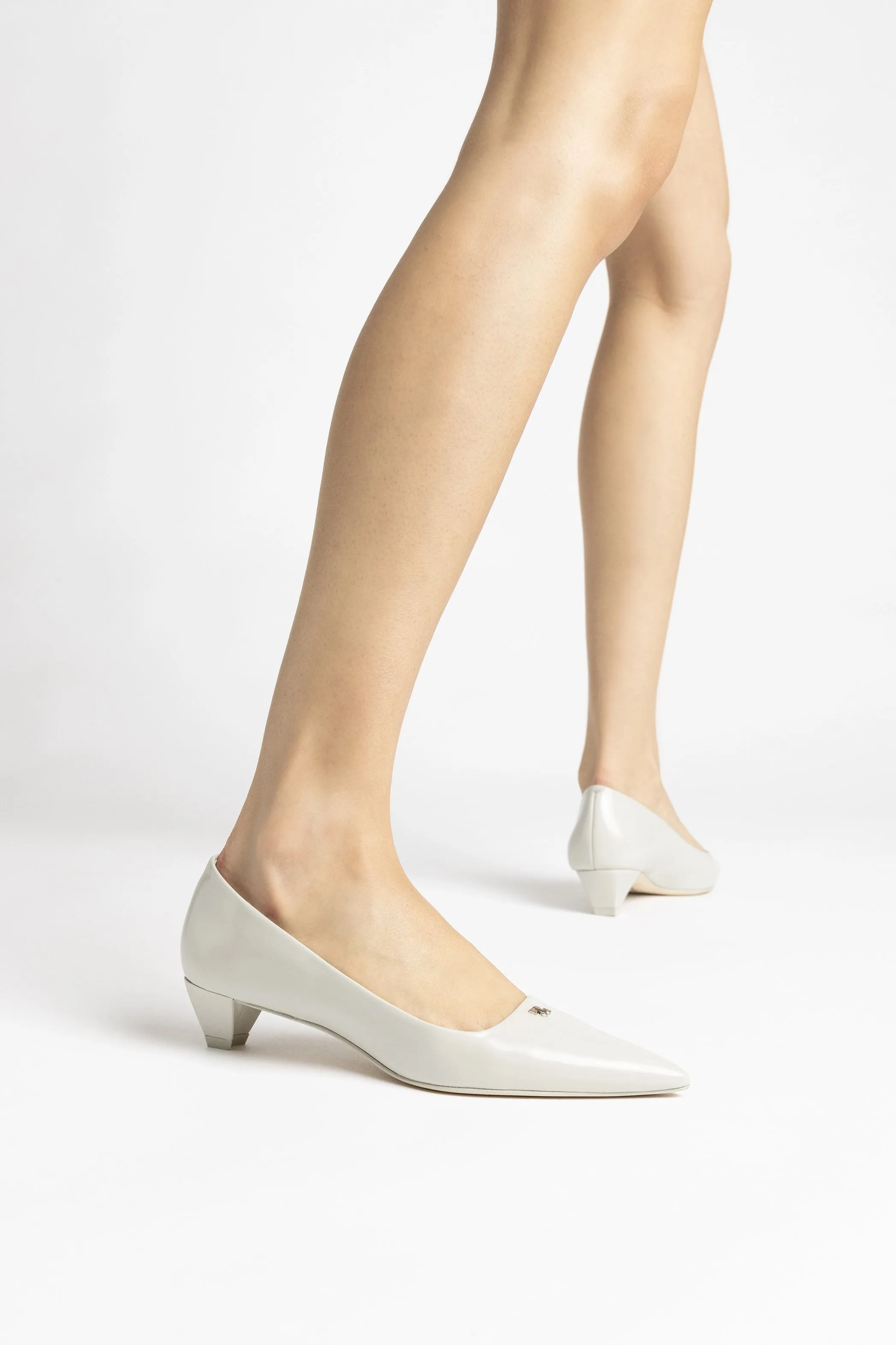 Ruth Pump In Gray Box Leather
