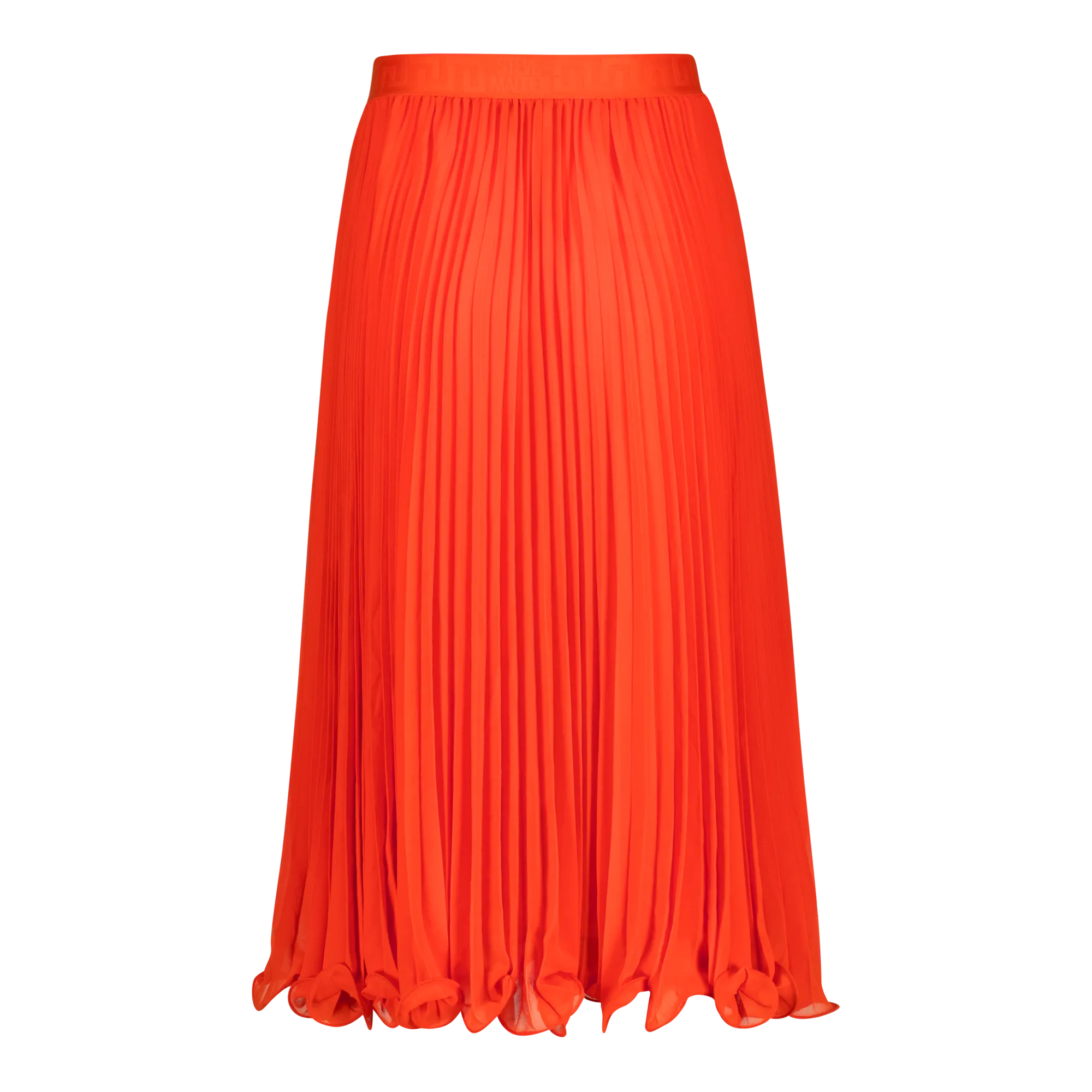 SIERRA TANGERINE PLEATED MIDI SKIRT