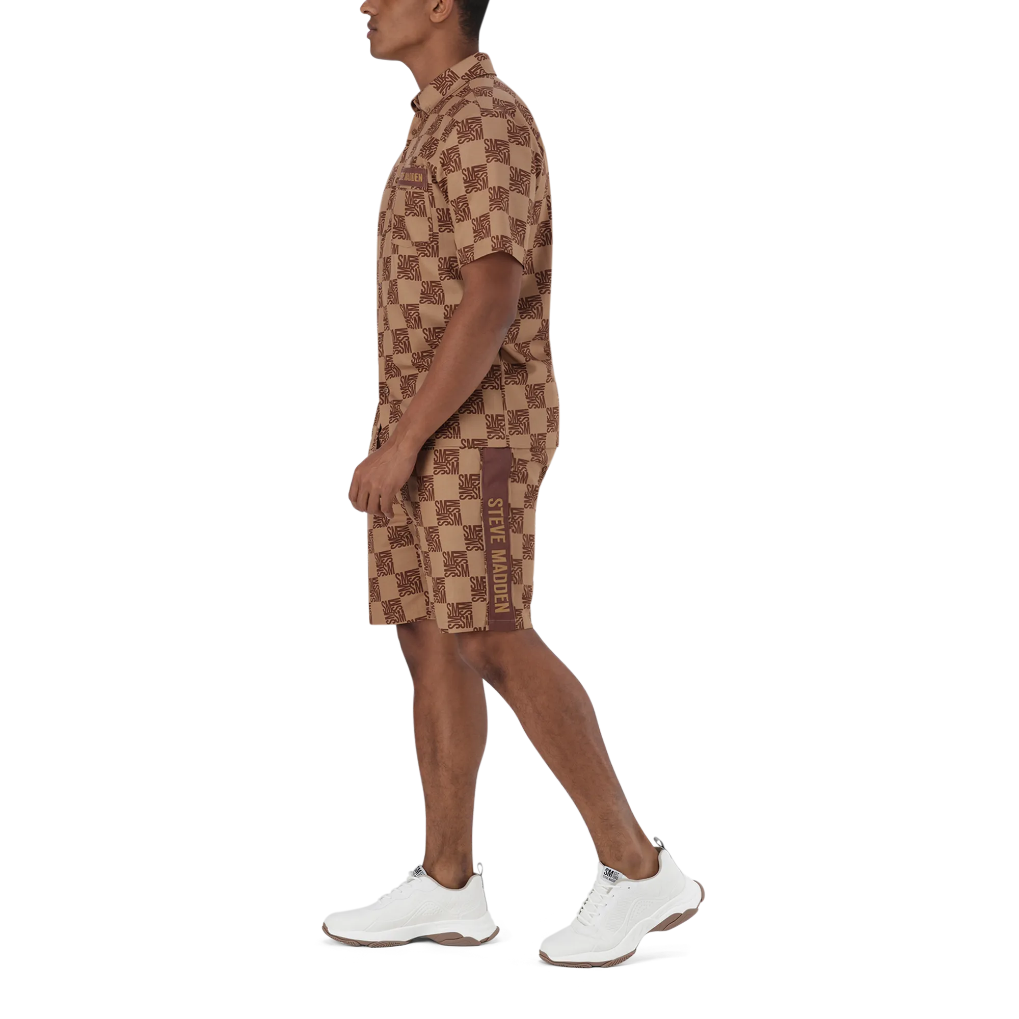 SILAS CAMEL CHECKER BLOCK SHIRT