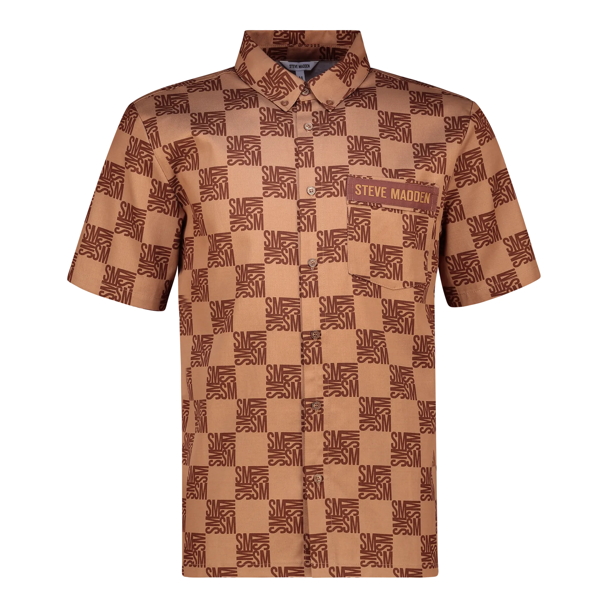 SILAS CAMEL CHECKER BLOCK SHIRT