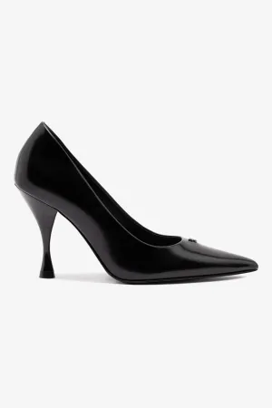 Stone Pump In Black Box Leather