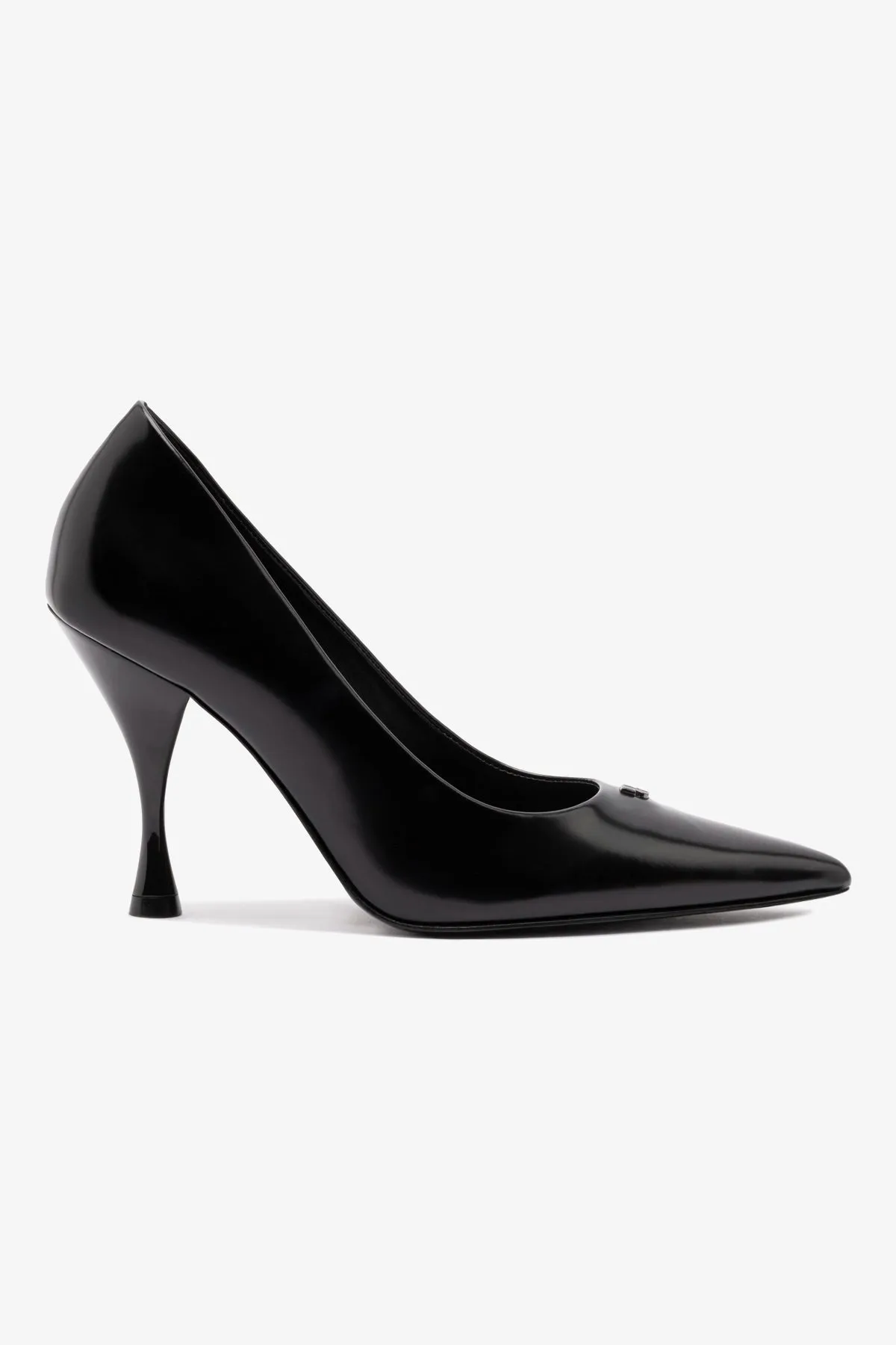 Stone Pump In Black Box Leather