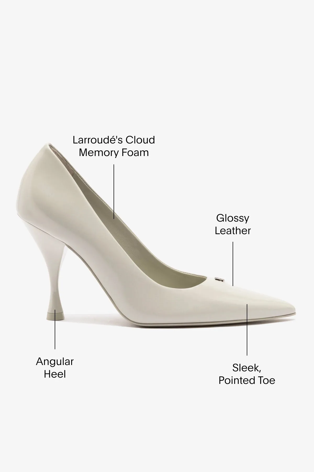 Stone Pump In Gray Box Leather