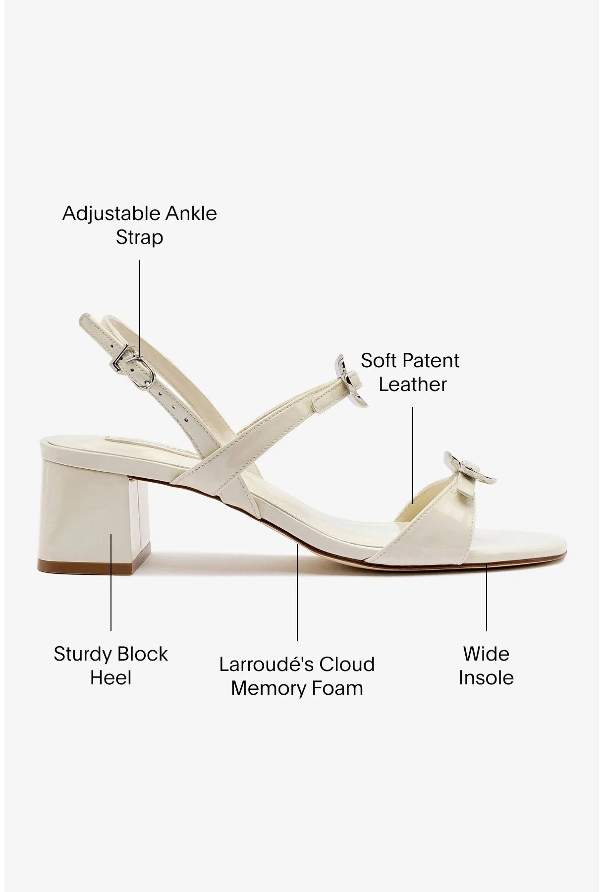 Tinx Block In Ivory Patent Leather