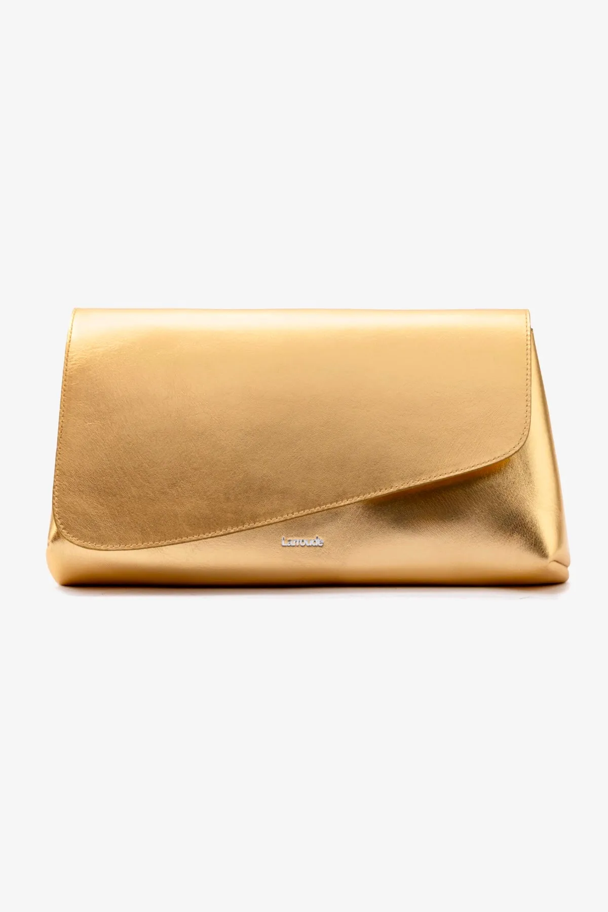 Venice Flat Mule and Pouch Kit In Gold Metallic Leather