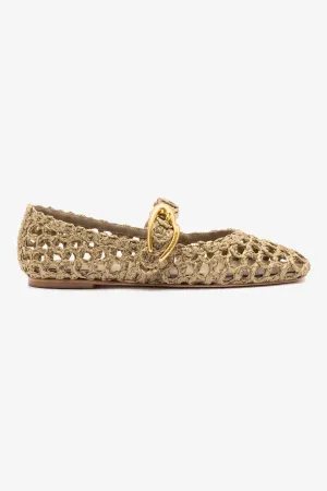 Verona Macrame In Algae Embroidered Raffia