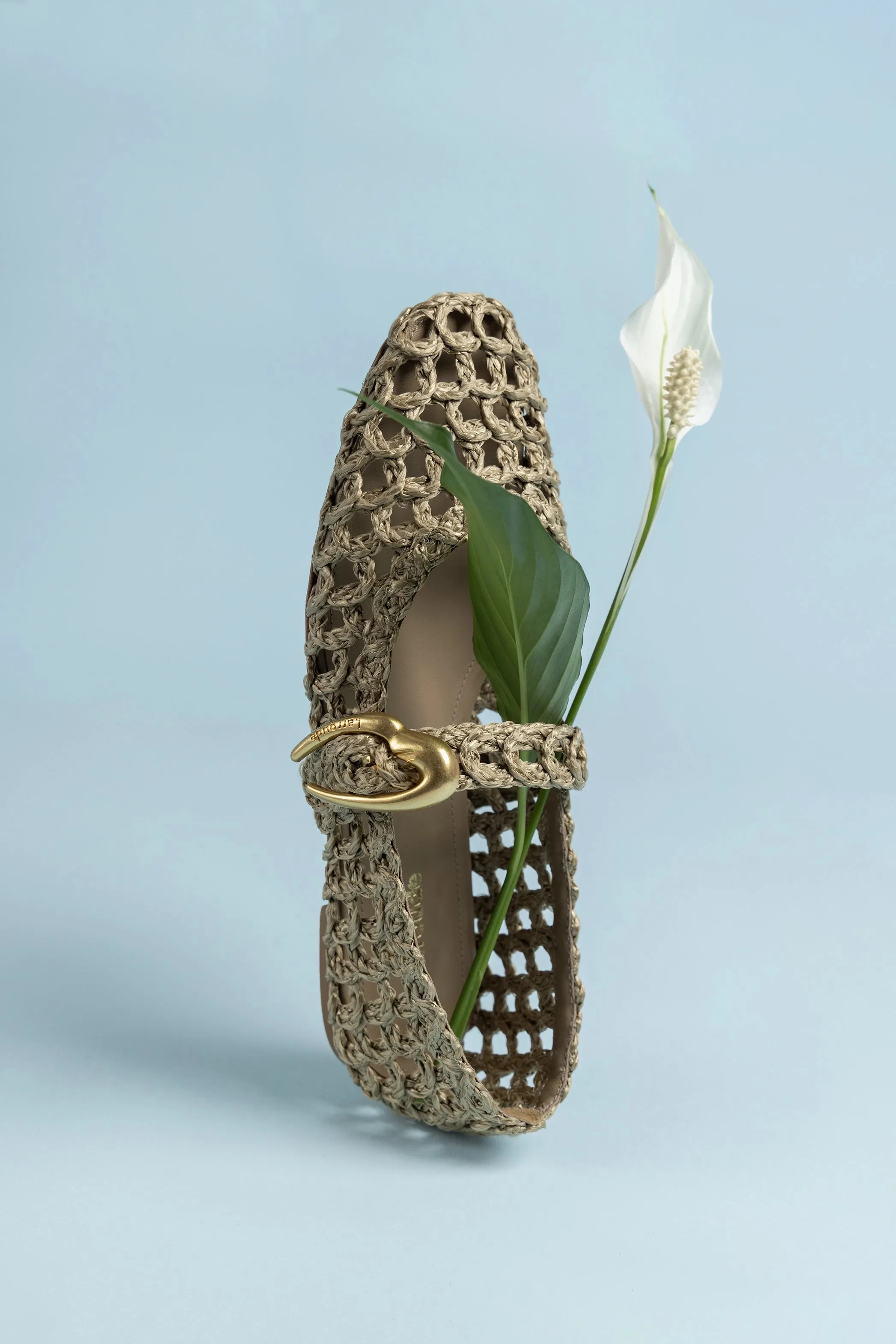Verona Macrame In Algae Embroidered Raffia