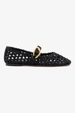 Verona Macrame In Black Embroidered Raffia
