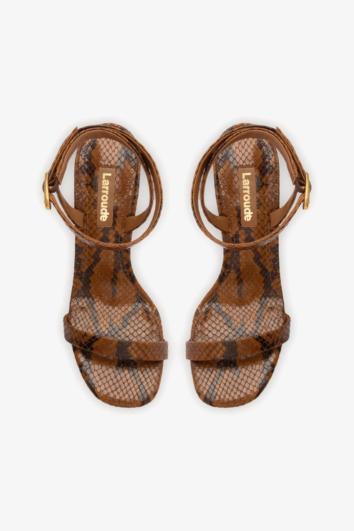 Veronina Sandal In Oud Python Embossed Leather