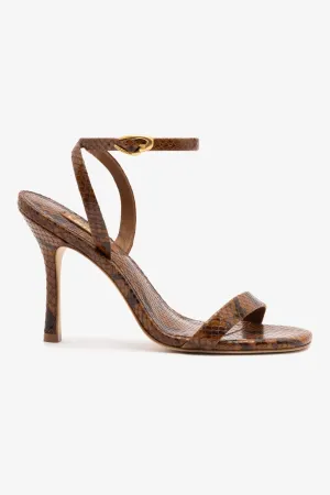 Veronina Sandal In Oud Python Embossed Leather