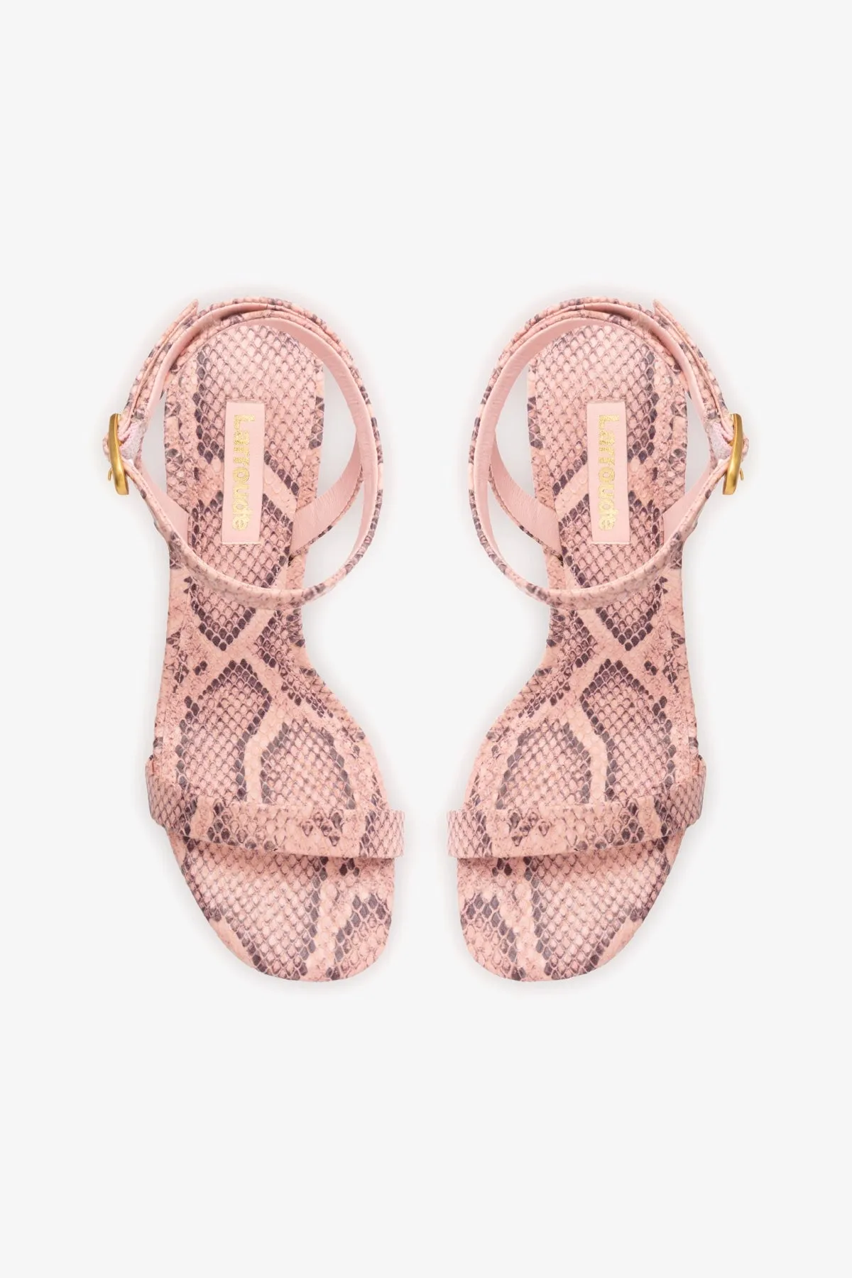 Veronina Sandal In Tulip Python Embossed Leather