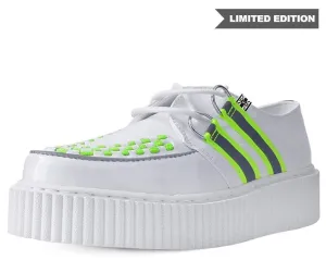 White Patent Reflective Stripe Casbah Creeper