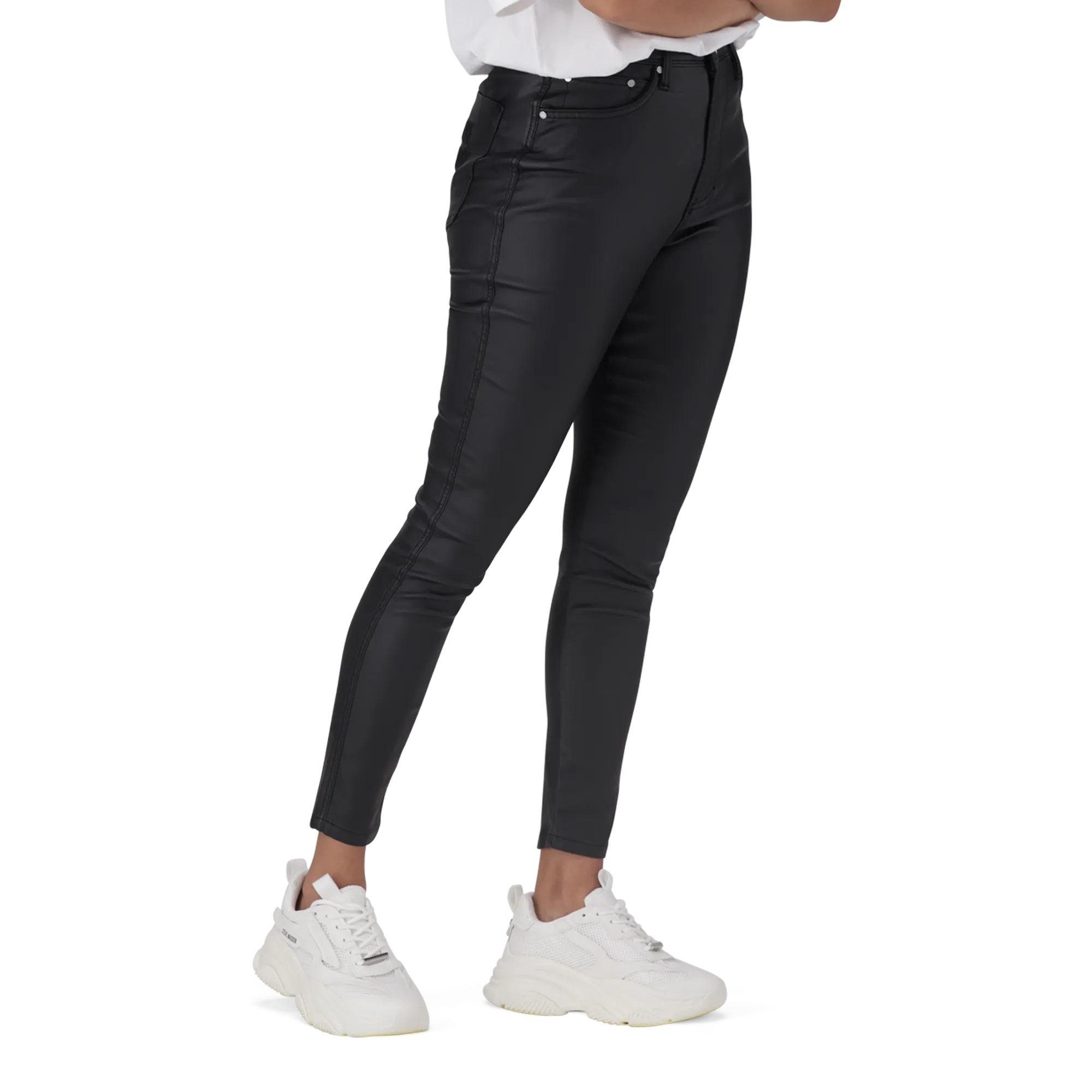 ZOE CONTOUR CURVY BLACK WET LOOK SKINNY