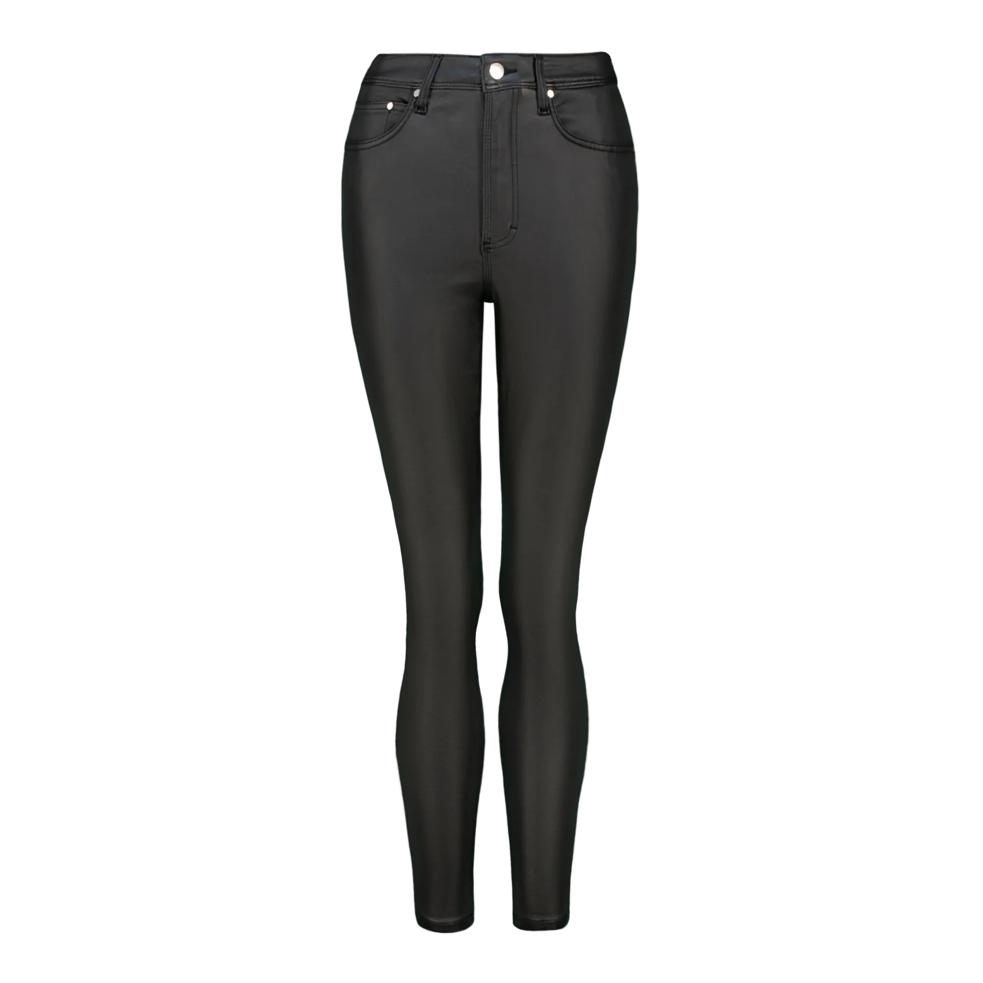 ZOE CONTOUR CURVY BLACK WET LOOK SKINNY