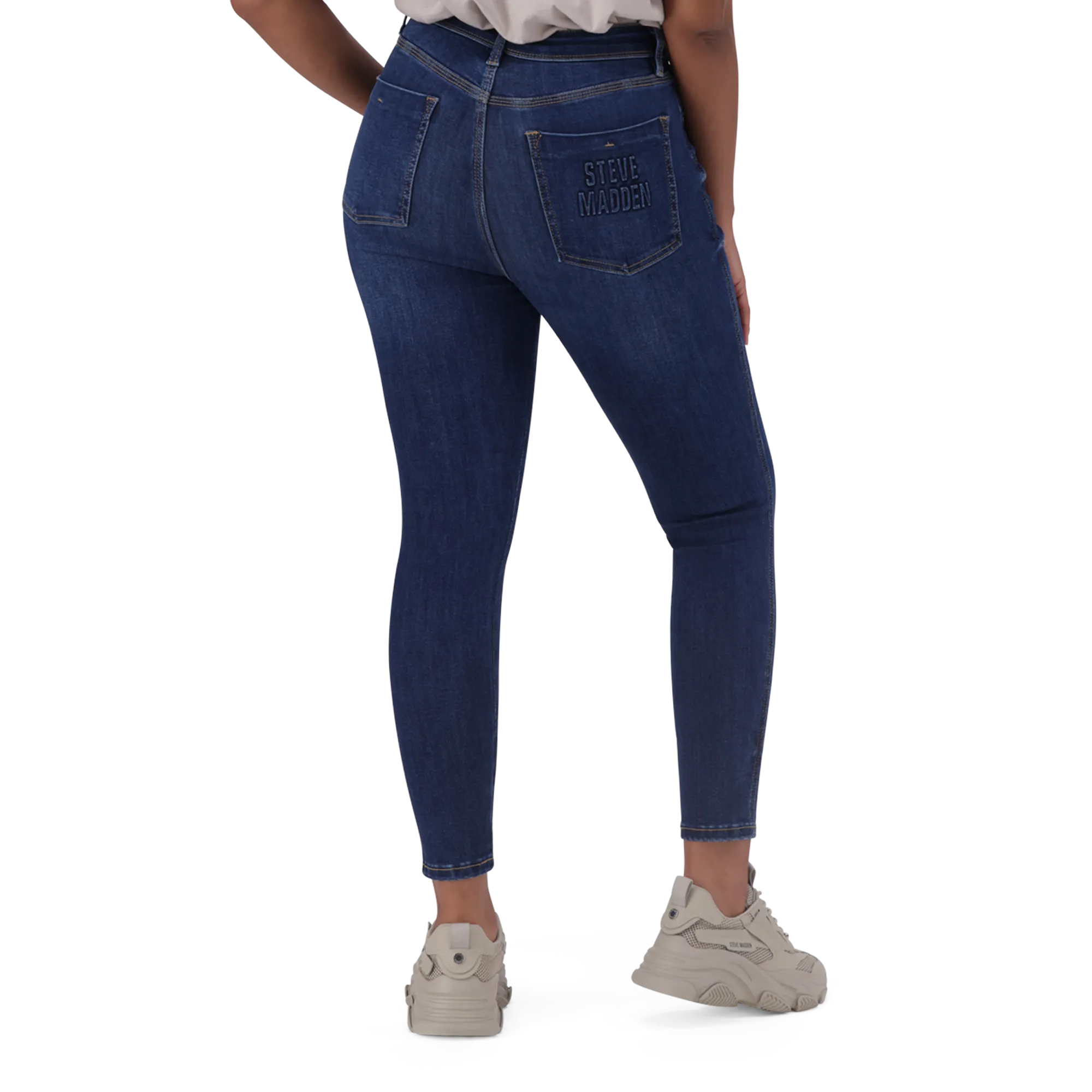 ZOE CONTOUR CURVY DARK WASH SKINNY WITH BUTTON FLY